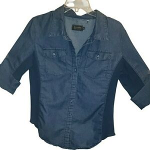 Cavalini XL button shirt stretch sides collared roll cuff sleeves. 7020